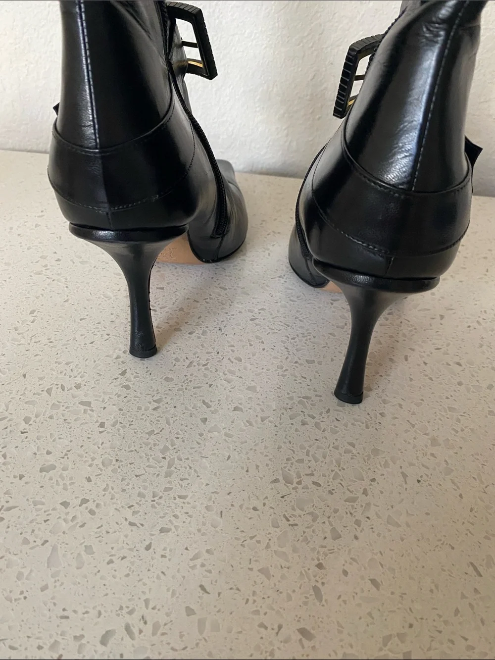 Jimmy Choo Black Over-the-Knee Pointed Toe Buckle Boots